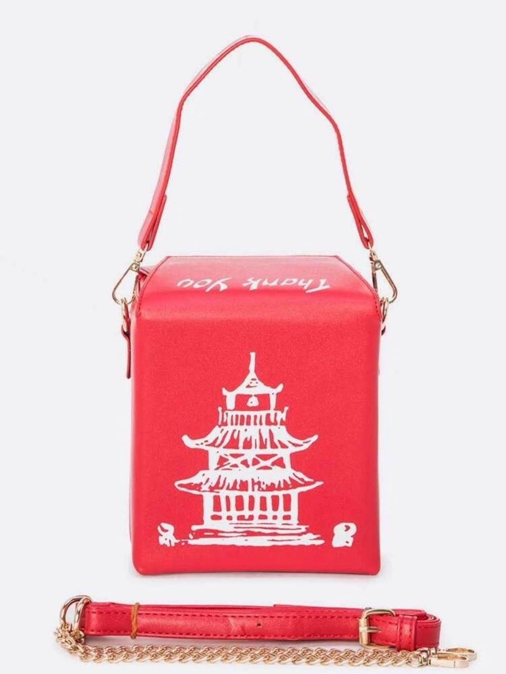 CHINESE Take Out Takeout Clutch Thank You BAG Purse Takeout Crossbody Bag - Red